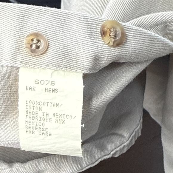 Vintage Woolrich Men’s L Outdoor Work Shirt 100% Cotton Twill Khaki Button-Up - Picture 5 of 10